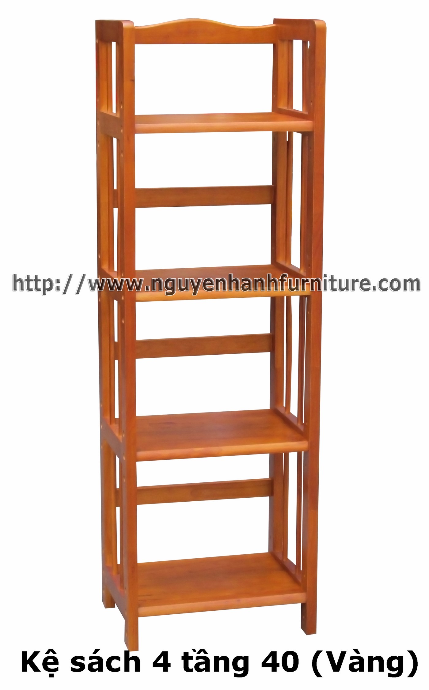 Name product: 4 storey Adjustable Bookshelf 40 (Yellow) - Dimensions: 40 x 28 x 120 (H) - Description: Wood natural rubber